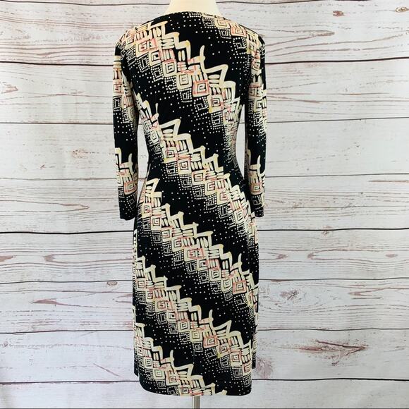 BCBGMAXAZRIA patterned cross front ruched dress - Picture 8 of 12